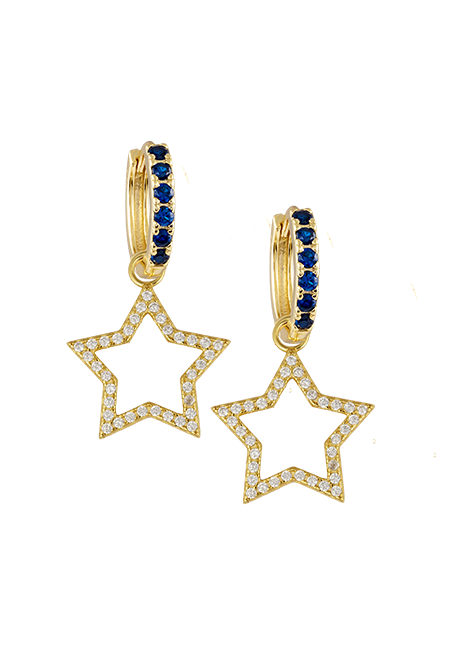 Sapphire Midi Hoops with or without Charms