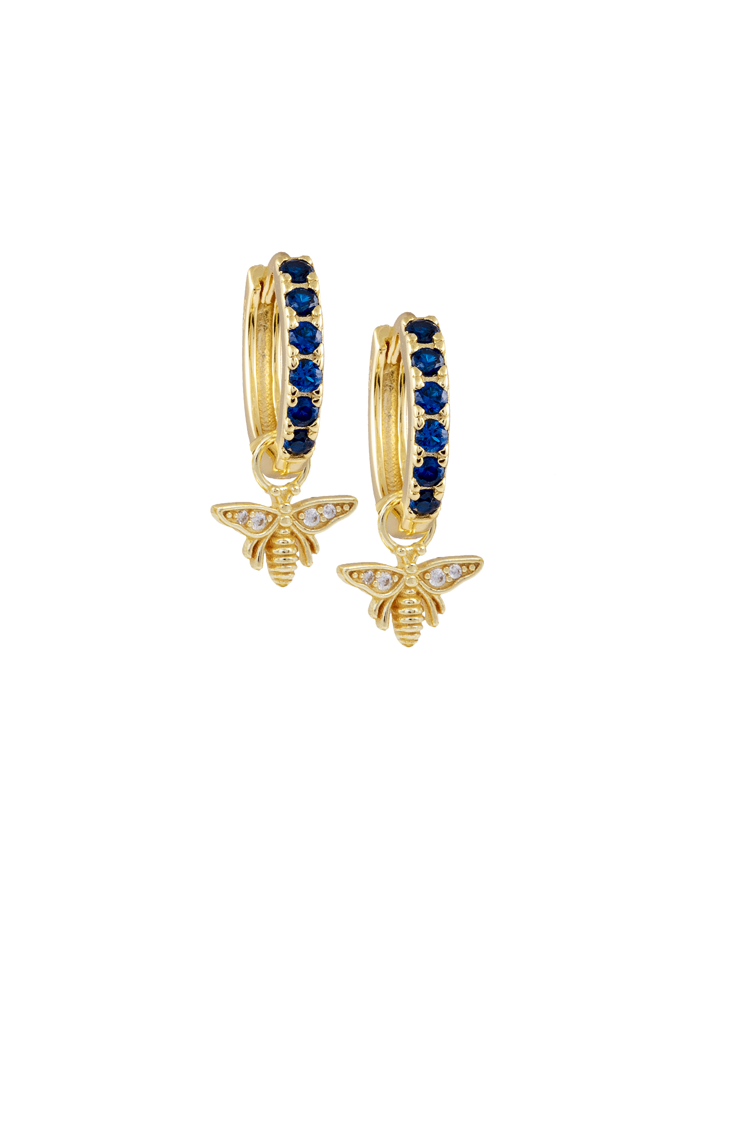 Sapphire Midi Hoops with or without Charms