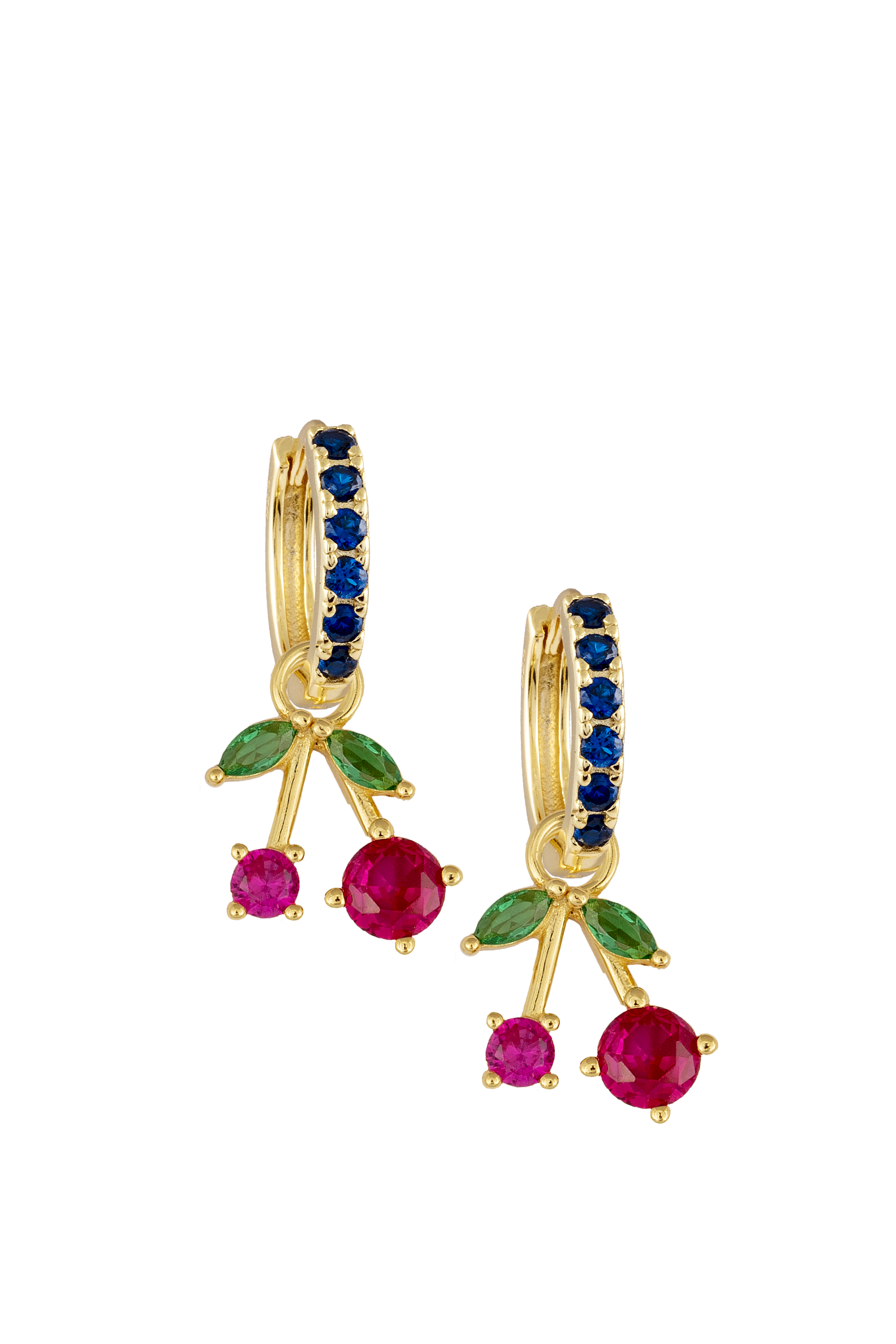 Sapphire Midi Hoops with or without Charms