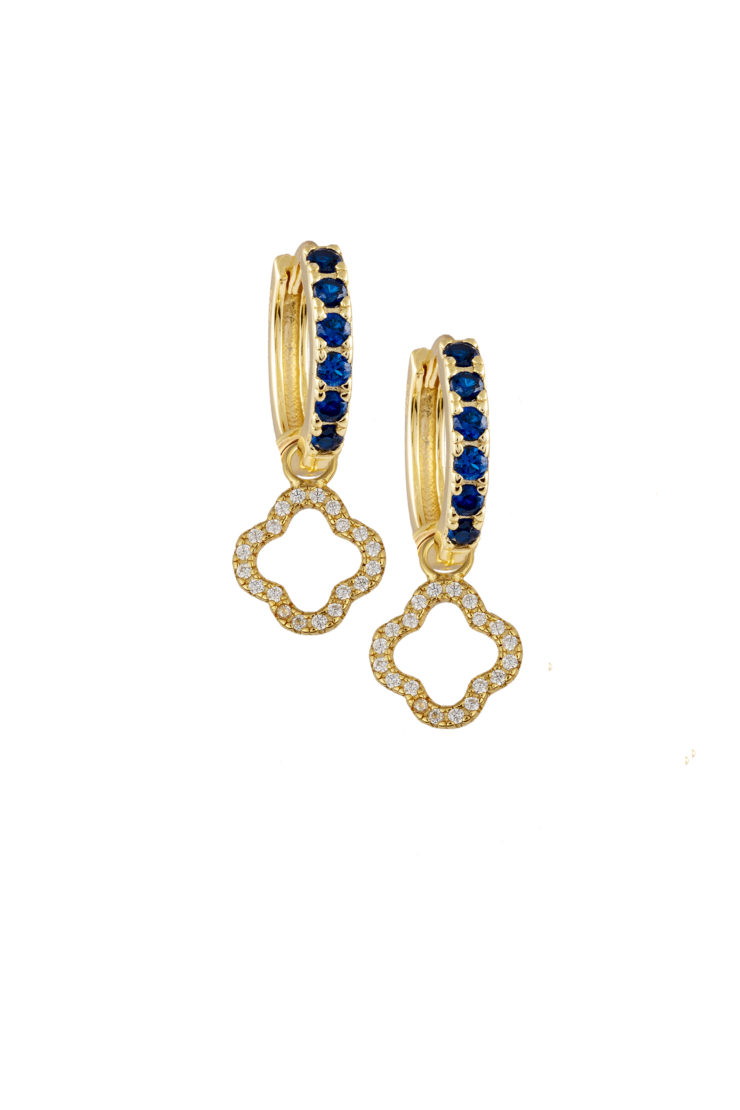 Sapphire Midi Hoops with or without Charms