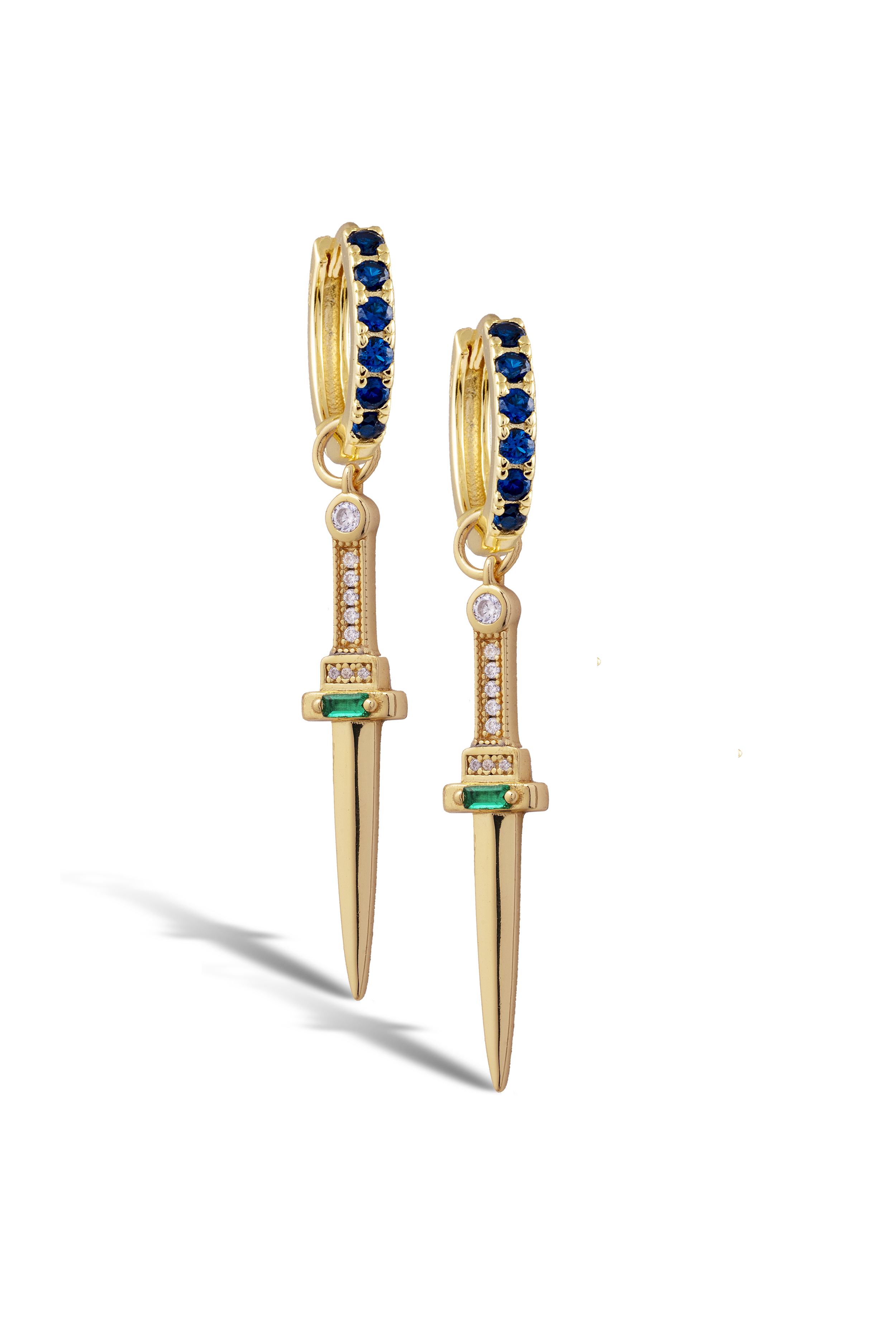 Sapphire Midi Hoops with or without Charms