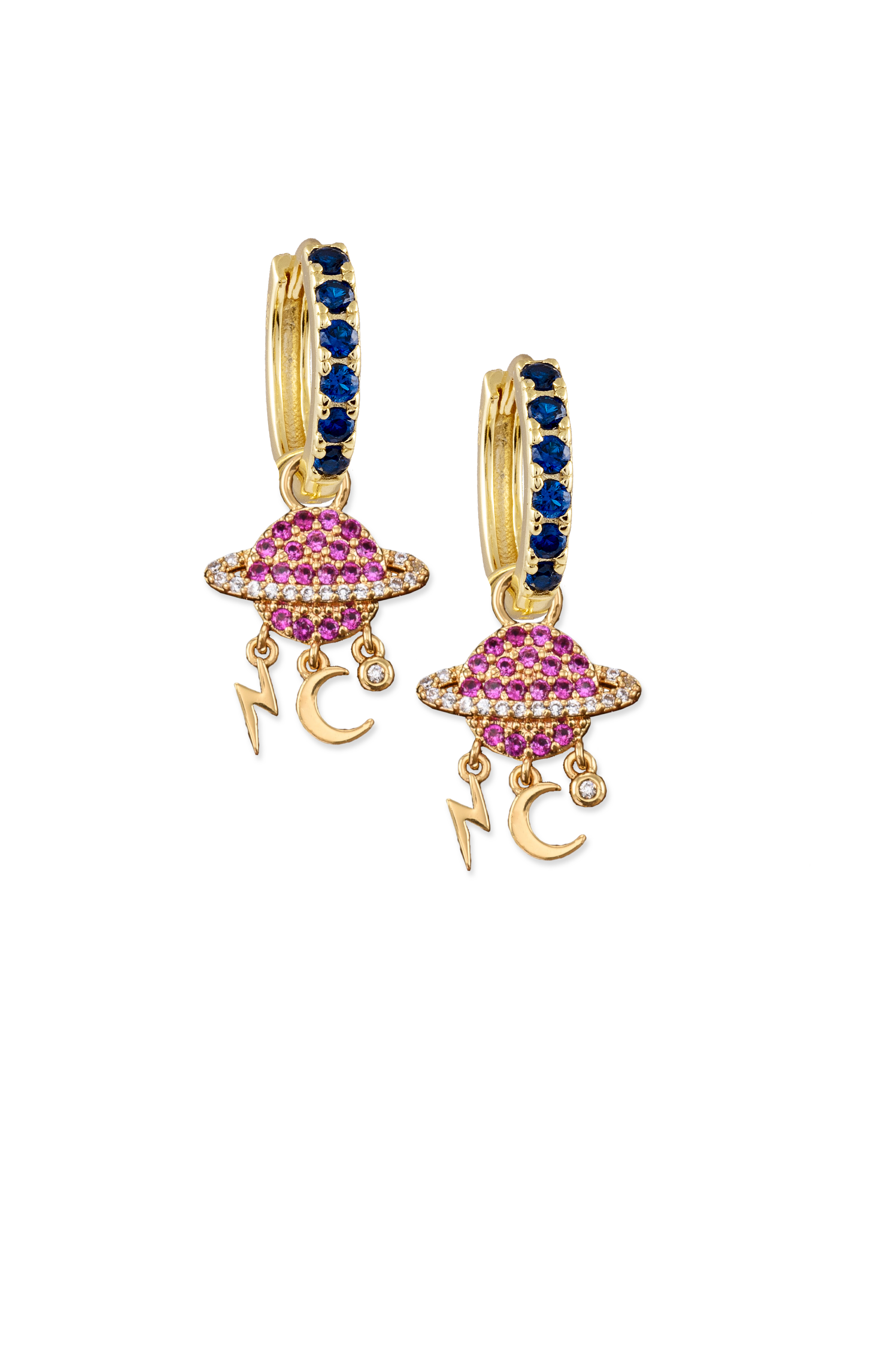 Sapphire Midi Hoops with or without Charms