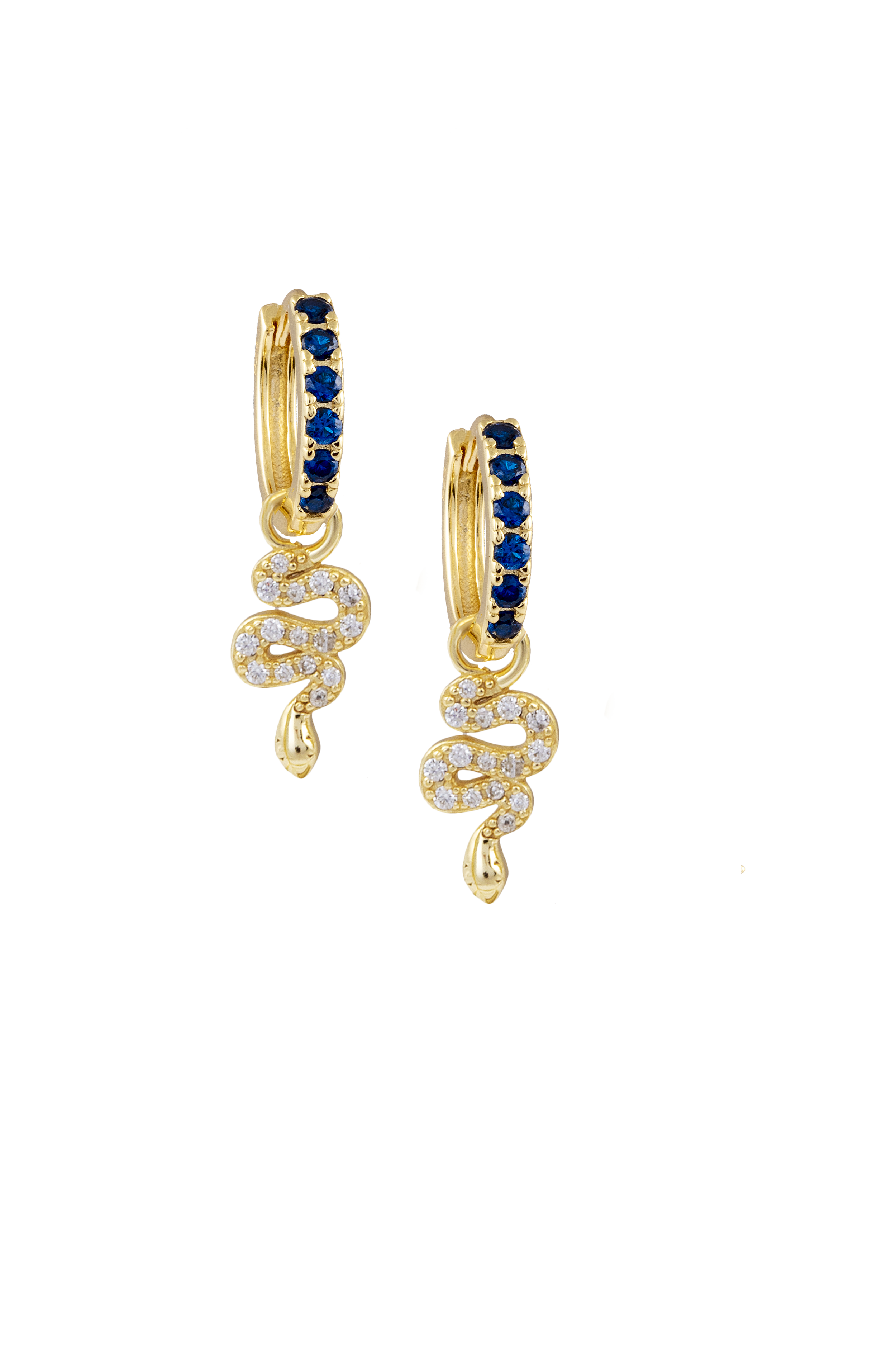 Sapphire Midi Hoops with or without Charms