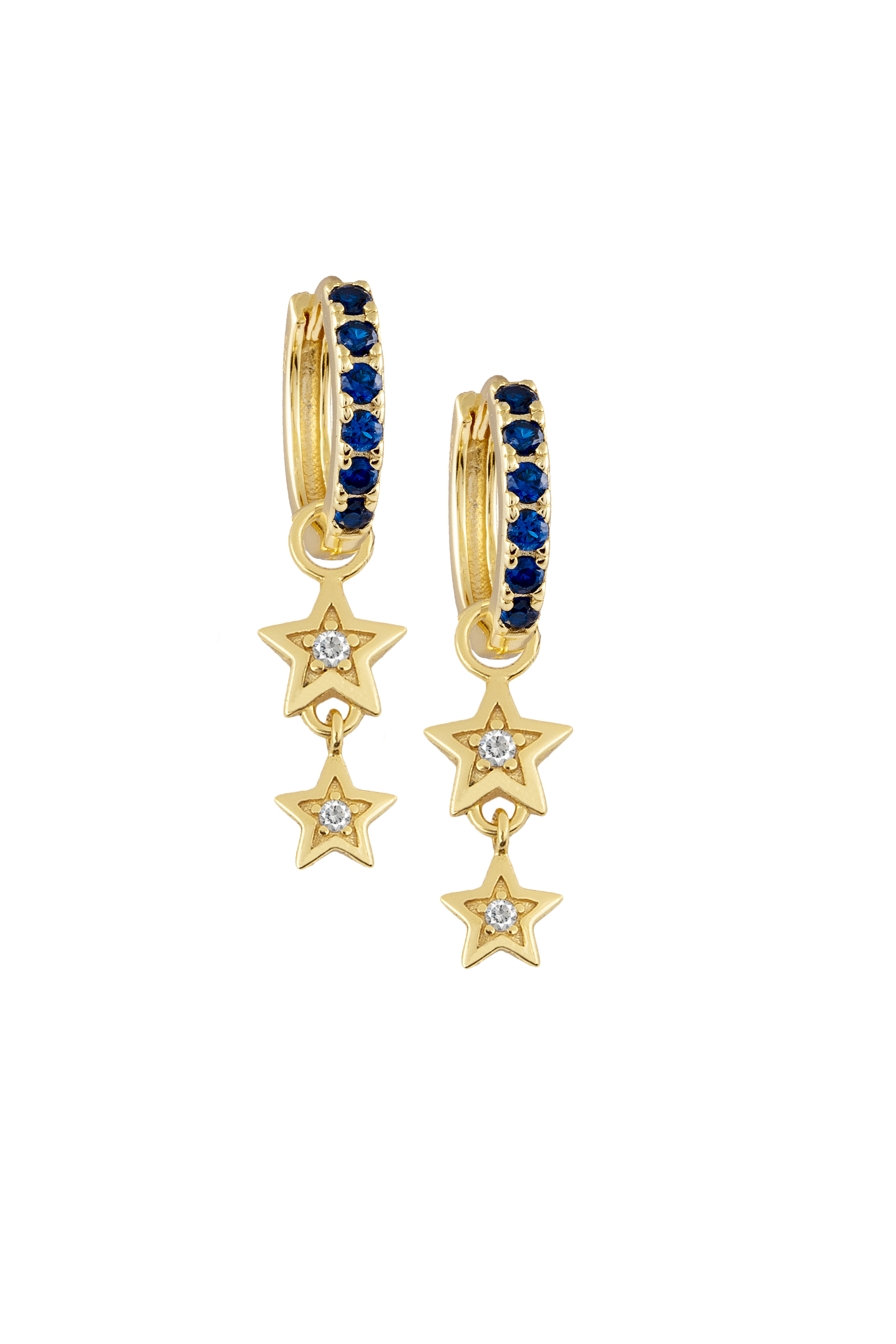 Sapphire Midi Hoops with or without Charms
