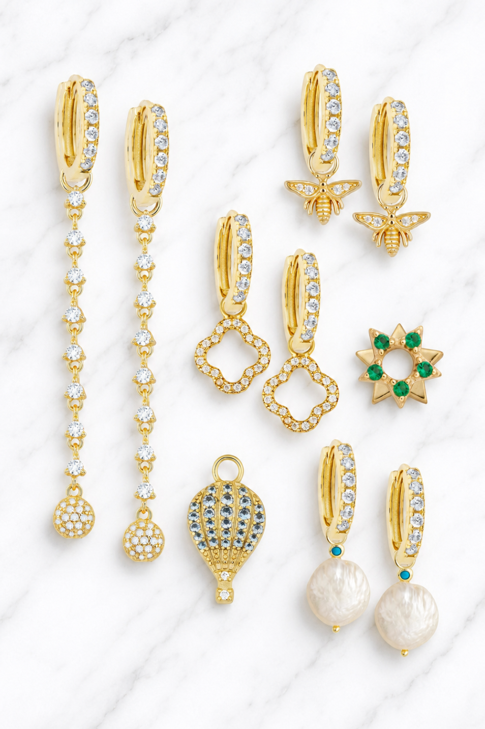 White Midi Hoops with or without charms